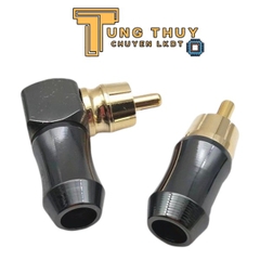 Jack AV RCA Chữ L Góc Vuông Mạ Vàng Lõi Đồng – Đầu Hoa Sen Cong Chống Nhiễu Cho Loa, Ampli, TV, DVD