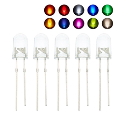 Gói 50 Con Led Đục, Siêu Sáng Phi 5 và Phi 3 , 3mm và 5mm Màu đỏ, Xanh Lá, Xanh Dương, Vàng, Trắng