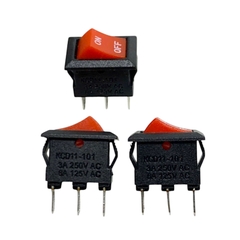 10 Chiếc Công Tắc Bập Bênh 2 Chân và 3 Chân KCD11 - 101 3A 250V - 6A 125V Kích Thước 10 x 15MM Loại Tốt