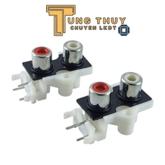 Jack cắm AV,RCA màu trắng 2 chấu chân ngang