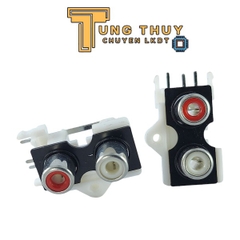 Jack cắm AV,RCA màu trắng 2 chấu chân ngang