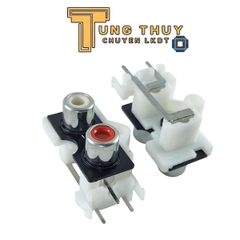 Jack cắm AV,RCA màu trắng 2 chấu chân ngang