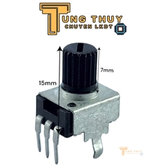 Chiết Áp Vuông Đen 3 Chân Cán Tròn Dài 15mm 10K 20K 50K