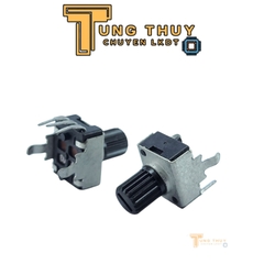 Chiết Áp Vuông Đen 3 Chân Cán Tròn Dài 15mm 10K 20K 50K