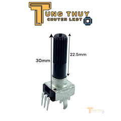 Chiết Áp Vuông Đen 3 Chân Cán Tròn Dài 30mm 10K 20K 50K