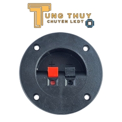 Trạm Kẹp Loa 2 Chân Mặt Tròn – Jack Gắn Thùng Âm Thanh, Input Loa Đỏ Đen, Nhấn Giữ Dây Tiện Lợi