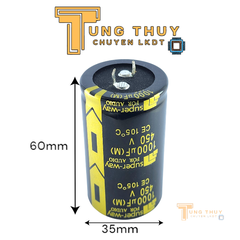 Tụ 1000uF 450V Lọc Nguồn Amply - Kích Thước 35mm x 60mm Loại Tốt