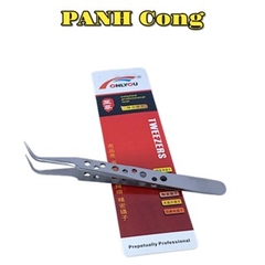 Nhíp Gắp Linh Kiện Điện Tử INOX Chống Rỉ – Đầu Nhọn Màu Trắng – Dạng Cong/Thẳng – TWEEZERS