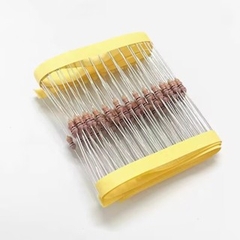 Điện Trở Đài Loan Chân Đồng 1/4W Nhiều Giá Trị Từ 1K Đến 2M 5% 4 vạch màu 100 con