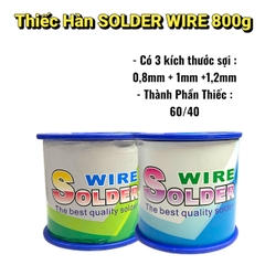 Thiếc Hàn 800G SOLDER WIRE Thành Phần 60/40 – Sợi  0.8mm, 1mm, 1.2mm
