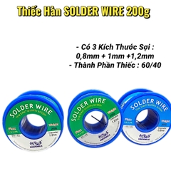 Thiếc Hàn 200G  SOLDER WIRE – Thành Phần 60/40 – Dây 1mm 0.8mm 1.2mm – Chất Lượng Cao
