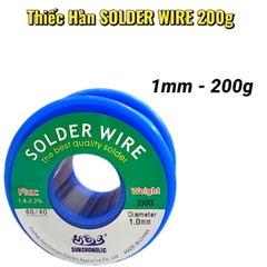 Thiếc Hàn 200G  SOLDER WIRE – Thành Phần 60/40 – Dây 1mm 0.8mm 1.2mm – Chất Lượng Cao