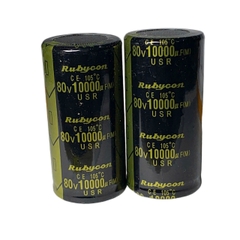 Tụ Amply 10000uF 80v Rubycon Vàng - Kích Thước 35x70mm