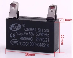 Tụ Quạt Dàn Nóng Điều Hòa 1,5uF, 2uF, 2.5uF, 3uF, 4uF, 5uF 450VAC Jack cắm 2 Chân và 4 Chân ( Loại tốt)