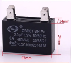 Tụ Quạt Dàn Nóng Điều Hòa 1,5uF, 2uF, 2.5uF, 3uF, 4uF, 5uF 450VAC Jack cắm 2 Chân và 4 Chân ( Loại tốt)