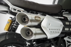 Combo Cổ pô + Pô Zard Slip on cho Triumph Scrambler 1200 – Bạc - 605KG