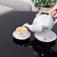 Bộ ấm chén sứ trắng thuyền buồm