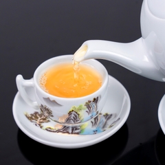 Bộ ấm chén sứ phong cảnh truyền thống