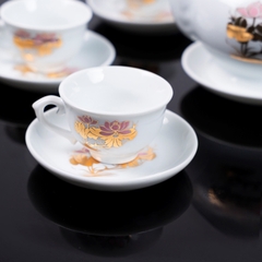 Bộ ấm chén sứ Ruby họa tiết hoa sen