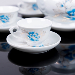 Bộ ấm chén sứ hoa xanh ngọc
