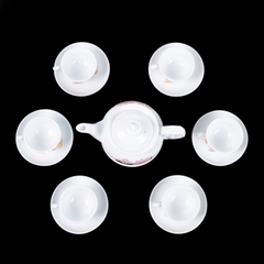 Bộ ấm chén sứ Ruby họa tiết hoa sen