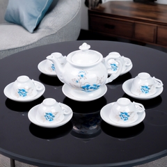 Bộ ấm chén sứ hoa xanh ngọc