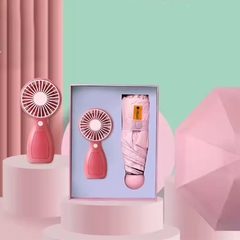 Quà tặng mùa hè Quạt mini Ô dù in logo Ruby