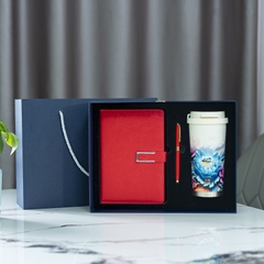 Quà Tặng Doanh Nghiệp Ruby Cốc Giữ Nhiệt Mẫu Đơn Vương Giả, Sổ, Bút