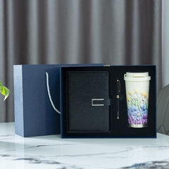 Quà Tặng Doanh Nghiệp Ruby Cốc Giữ Nhiệt Sương Mai Tulip, Sổ, Bút