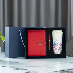 Quà Tặng Doanh Nghiệp Ruby Cốc Giữ Nhiệt Đào Dịu, Sổ, Bút