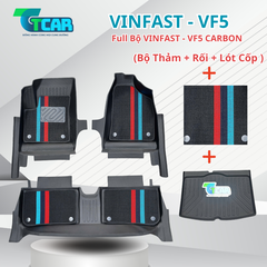 Thảm Lót Sàn Đúc TPE Vân Carbon Vinfast VF5 Cao Cấp - Chính Hãng TCAR ( Mẫu 2026 )
