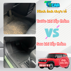 Thảm Lót Sàn Ô Tô VinFast VF3 nhựa đúc TPE Cao cấp, Không Mùi, An Toàn, Tràn Viền bậc cửa, nhãn hiệu TCAR