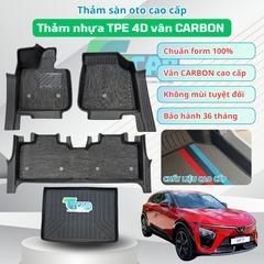 Thảm Lót Sàn Xe VinFast VF7 Vân Carbon Cao Cấp, Không Mùi, Dễ Vệ Sinh | TCAR