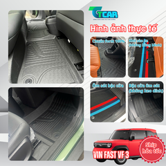 Thảm Lót Sàn Ô Tô VinFast VF3 nhựa đúc TPE Cao cấp, Không Mùi, An Toàn, Tràn Viền bậc cửa, nhãn hiệu TCAR