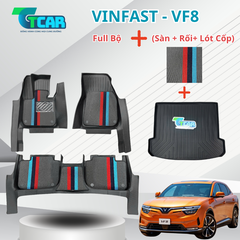 Thảm Lót Sàn Ô Tô VinFast VF8 TPE Cao Cấp – Đúc 4D Ôm Sát, Chống Nước, Không Mùi | TCAR
