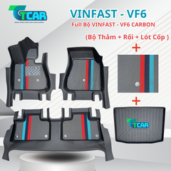 Thảm Lót Sàn VinFast VF6 TPE Vân Carbon Cứng, TCAR Ôm Khít Sàn Xe Chống Bẩn, Dễ Vệ Sinh - Nhựa đúc TPE nguyên sinh