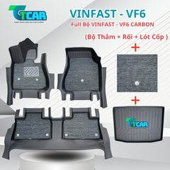 Thảm Lót Sàn VinFast VF6 TPE Vân Carbon Cứng, TCAR Ôm Khít Sàn Xe Chống Bẩn, Dễ Vệ Sinh - Nhựa đúc TPE nguyên sinh