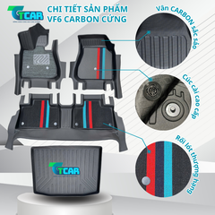 Thảm Lót Sàn VinFast VF6 TPE Vân Carbon Cứng, TCAR Ôm Khít Sàn Xe Chống Bẩn, Dễ Vệ Sinh - Nhựa đúc TPE nguyên sinh