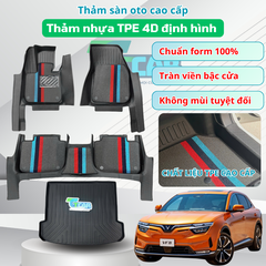 Thảm Lót Sàn Ô Tô VinFast VF8 TPE Cao Cấp – Đúc 4D Ôm Sát, Chống Nước, Không Mùi | TCAR