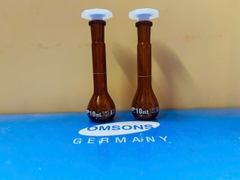Bình định mức nâu 10ml, Class A, nút nhựa, Hãng OMSONS GERMANY