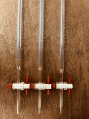 Buret thẳng khóa nhựa PTFE 50ml, Class B, Hãng OMSONS GERMANY