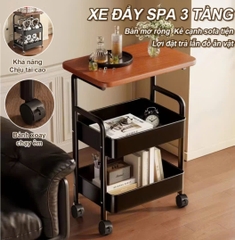Kệ Xe Đẩy 3 Tầng Bánh Xe Có Bàn Nhỏ HÀNG VIỆT
