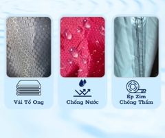 ÁO MƯA BÍT KÍN NGƯỜI CHẤT VẢI DÙ TỔ ONG MỀM NHẸ