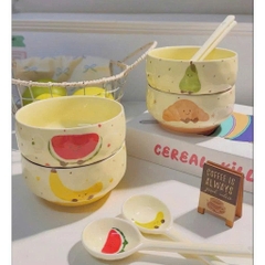 Set 4 bát sứ ăn cơm siêu cute hình trái cây size 4.5inch