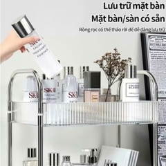 KỆ NHỰA 3 TẦNG TRONG SUỐT CÓ BÁNH XE