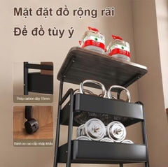 Kệ Xe Đẩy 3 Tầng Bánh Xe Có Bàn Nhỏ HÀNG VIỆT