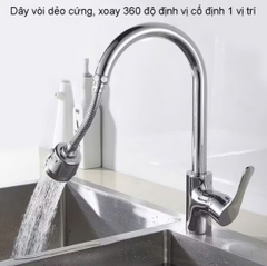 Đầu vòi tăng áp inox xoay 360 độ nhiều chế độ tiết kiệm nước
