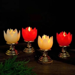Bộ 2 Đèn LED Hoa Sen Dùng Pin - Trang Trí Bàn Th..ờ An Toàn và Đẹp Mắt