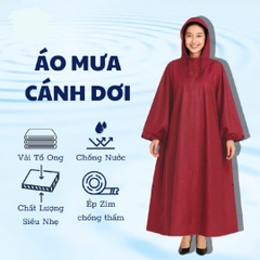 Áo Mưa Cánh Dơi Che Phủ Toàn Thân Vải Polyester Vân Tổ Ong