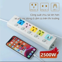 Ổ CẮM ĐIỆN USB CHỐNG GIẬT LOẠI 2M ĐA NĂNG